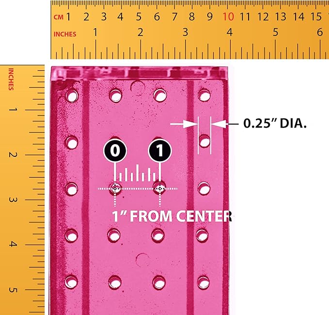 Azar Displays 700220-PNK-2C16 Four-Sided 4”W x 12” Revolving Pegboard Tower Kit Counter Display with 16-Pack of 2 inch Locking Hooks, Pink