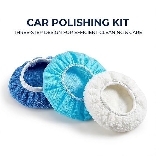 Sukh 12PCS Car Buffing Pads - Car Polishing Bonnet Pad Buffing Pads 5 to 6 Inches Microfiber Polish Pads Orbital Buffer Pads Wax Cover Kit for Vehicle Waxing and Cleaning
