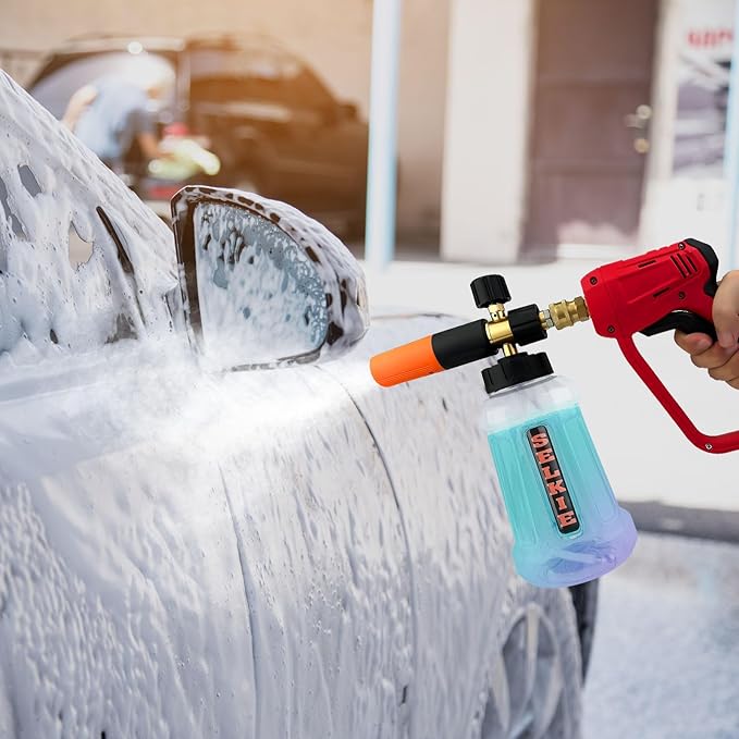 Selkie 5000PSI Pressure Washer Gun with Foam Cannon, Pressure Washer Sprayer Gun with Dual Adjustable Snow Foam Lance with 7pcs Nozzles,1/4" Quick Connector,4350PSI