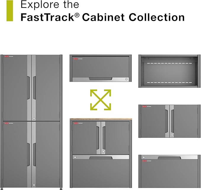 Rubbermaid FastTrack Overhead Wall Cabinet, Storage Cabinet, Garage Storage Systems, Garage Organization