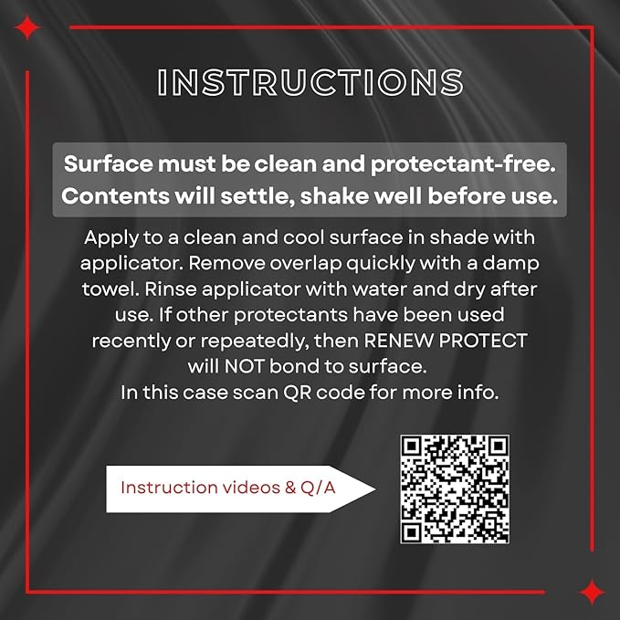 RENEW PROTECT Blak, Semipermanent Rich Black Tire & Trim Treatment, Mid to High Shine, Floor Mat- RV- Golf Cart, Motorcycle-Safe, Acrylic Ceramic-Hybrid Protectant, Wash-Proof, 5 min Dry-Seal 8oz
