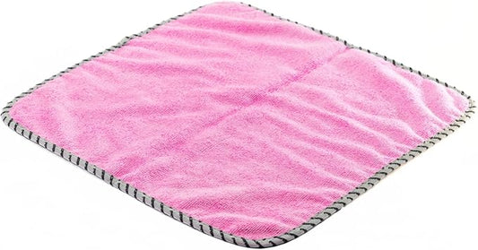 All-Purpose Microfiber Towels (6 Pack) – Flipside 420 GSM, 16x16, 70/30 Blend, Long/Short Pile, Scratch-Free for Auto Car Detailing (Pink)
