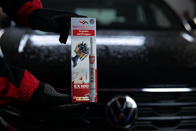 XADO EX120 Motor Oil Additive - Engine Restore - Ceramic-Metal Coating and Revitalizant - Oil Treatment for High Mileage Engines - Restores Worn Metal Parts - for Gas and LPG Vehicles (Syringe 8 ml)