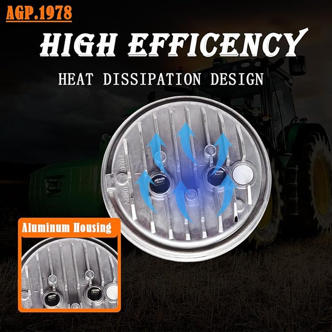 Round 18W Agriculture LED Work Light,Par 36 LED Light Replace 4410, 4411 Sealed Beam, Tractor LED Compatible with Allis Chalmers Ford International John Deere Case Tractor Flood 12V