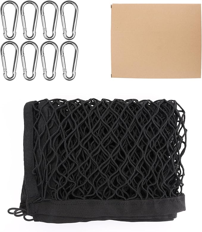 Truck Bed Net, Highly Elastic Cargo Net for Pickup Truck Bed, Stretchable Mesh Organizer for Pickup Trunk Bed, Suitable for Daily Light Loads of Trucks, 4'x4’ Stretches to 7‘x 7’
