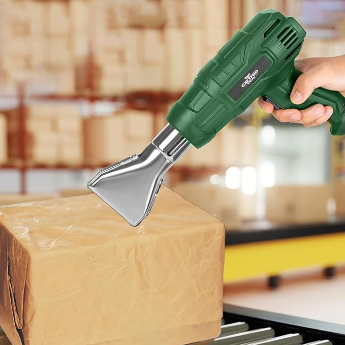 Excited Work 1500W Heat Gun, Fast Heat Hot Air Gun Kit with 662℉ & 1022℉ Dual-Temperature Settings, 4 Nozzles for Shrink Wrapping, Stripping Paint, Resin, Crafts