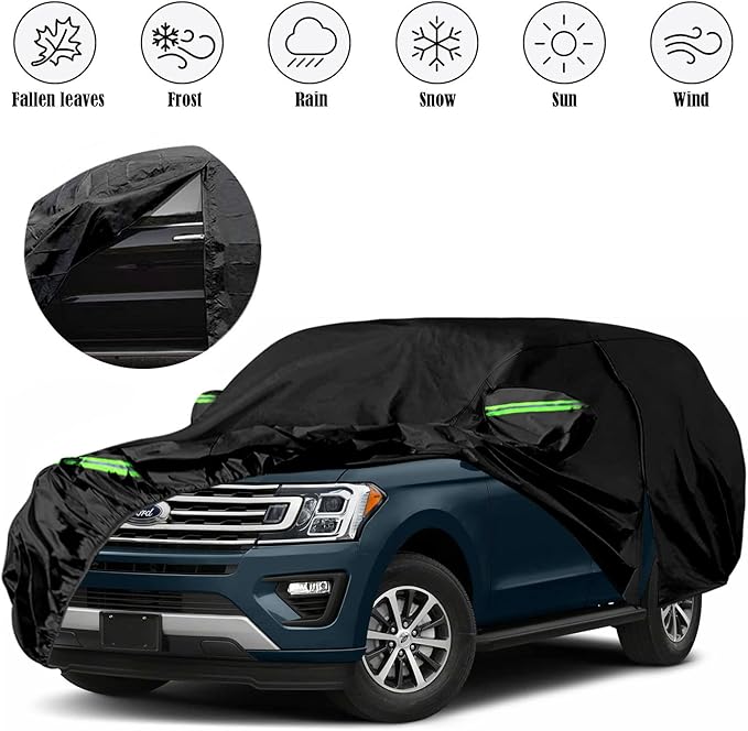 Waterproof Car Cover Replace for 2007-2025 Ford Expedition/Lincoln Navigator SWB, 6 Layers All Weather Car Covers with Zipper Door for Snow Rain Dust Hail Protection (Expedition)