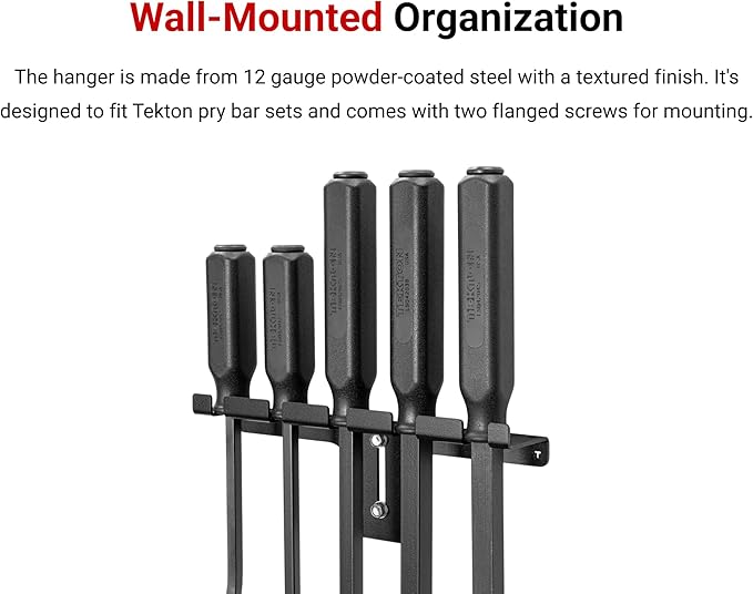 TEKTON Angled End Handled Pry Bar Set with Wall Hanger, 6-Piece (8, 12, 17, 25, 36, 45 in.) | LSQ96505