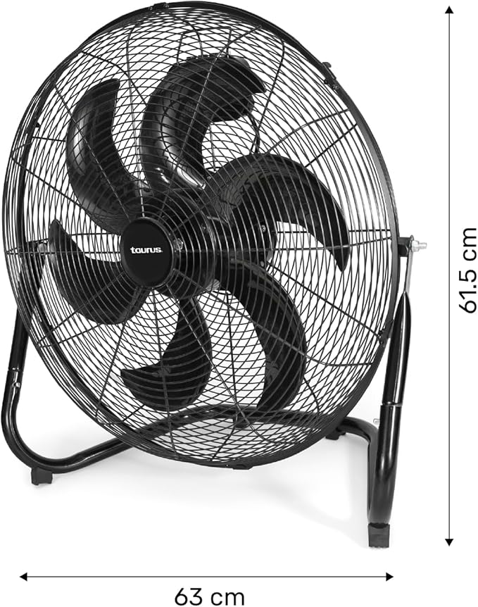 Taurus FLASH 20” Industrial Floor Fan | High Velocity Metal Grill Fan with Aerodynamic Plastic Blades | Powerful Quiet Air Circulator for Garage, Patio, Gym or Workshop, Adjustable Tilt
