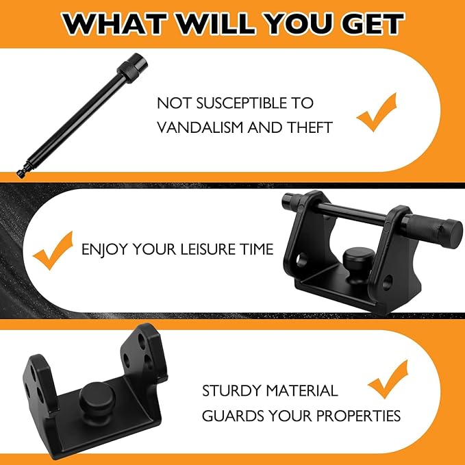 HQPASFY Trailer Hitch Lock, Trailer Coupler Lock with Pin, Heavy-Duty Coupler Lock Model Tl-33 Trailer Lock,Fits Over 2" to 2-5/16" Couplers - Black