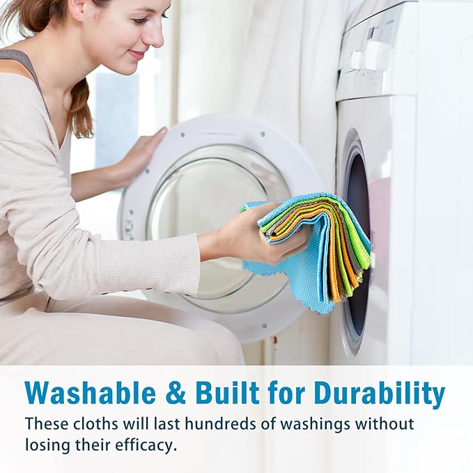 AIDEA Microfiber Glass Cleaning Cloth, 8PK, Premium Microfiber Glass and Window Cleaner, Lint Free Magic Cleaning Cloths for Glass, Windows, Windshields, Mirrors, Stainless Steel, 12"x12"