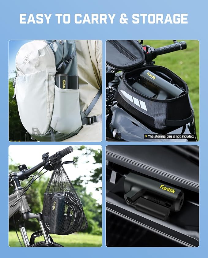 Fanttik NB8 Flip Portable Pressure Washer Gun, Foldable Cordless Pressure Washer Sprayer with 5-in-1 Nozzle, Max. 174 PSI, Type-C Charging, 16.73 FT Hose, for Camping, Bicycles, and Patio