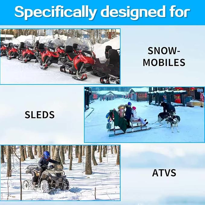 19 Ft Long Snowmobile Tow Straps Snowmobile Accessories with 2 Locking Carabiners Clips, Heavy Duty 4400lbs Break Strength Tow Strap kit for ATV, Skidoo, Ski, Sled