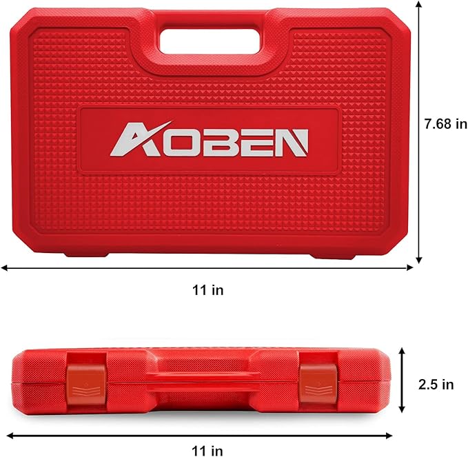 AOBEN 64Pcs Master Torx Bit Socket and External Torx Socket Set, 1/4, 3/8, 1/2-inch(E4-E24, T6-T70,TT6-TT70,TP8-TP60), S2 and Cr-V Steel, Includes Socket Adapters