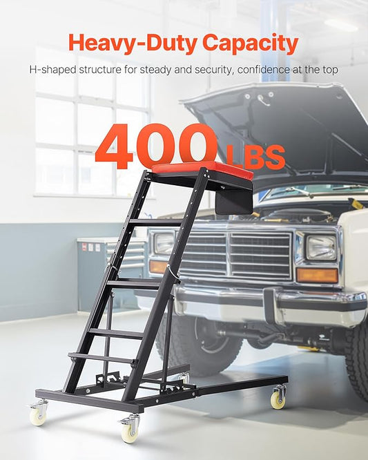 VEVOR Automotive Topside Creeper, 400 LBS Capacity High Creeper with 48" to 76" Adjustable Height, 4 Swivel Caster Wheels, Heavy Duty Automotive Engine Creeper, Ideal for Auto Repair and Maintenance