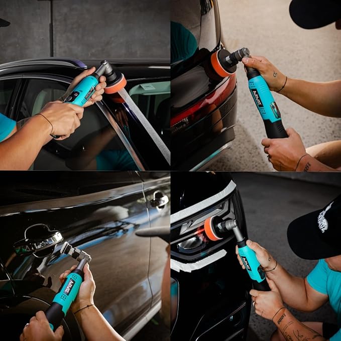 AUTIWOZ WS01 Cordless Mini Buffer Polisher, 1/2/3 Inch Micro Buffer Polisher, 6 Speeds 2Pcs 2000mAh Orbital/Rotary Mini Polisher for Polishing, Sanding and Cleaning, Mini Buffer Machine Sets