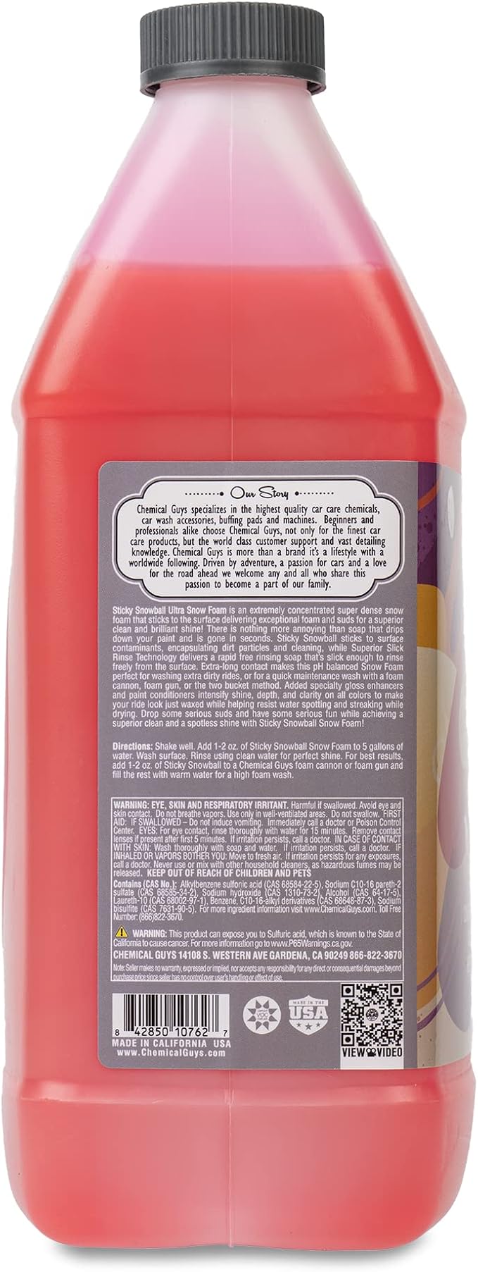 Chemical Guys CWS215 Sticky Snowball Ultra Snow Foam Car Wash Soap (Works with Foam Cannons, Foam Guns or Bucket Washes) for Cars, Trucks, Motorcycles, RVs & More 128 fl oz (1 Gallon) Cherry Scent