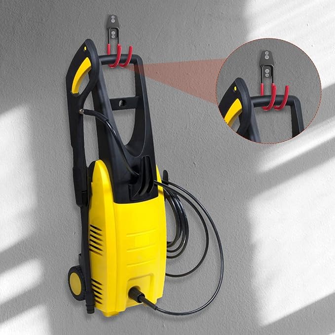 3-H Garage Wall Hooks 10 Pack,Garage Hooks Heavy Duty,Garage Storage Hooks for Hanging and Organizing Garden,Lawn,Yard Tools,Chairs,Ladders,Weed Eater,Shovel,Blower(Red)