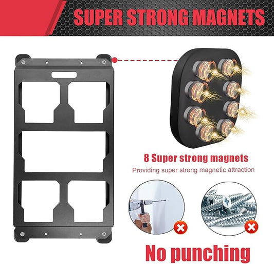 Magnetic Packout Mounting Plate Compatible with Milwaukee Impact Packout Toolbox, Aluminum Mount Bracket for Truck Beds & Metal Pegboards
