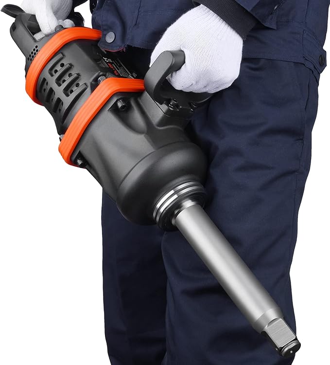 VEVOR 1 Inch Air Impact Wrench, Up to 5175 ft-lbs Beast Reverse Torque Output Pneumatic Impact w/ 8 Inch Anvil for Heavy Duty Machinery/Semi-Truck/Bus