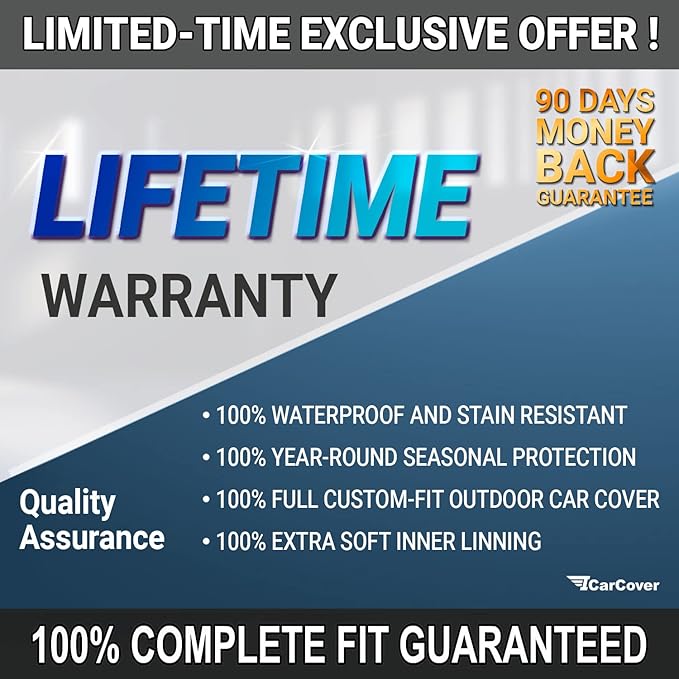 iCarCover Premium Car Cover for 1993-2002 Chevy Camaro STD, Z28, SS Heavy Duty Waterproof All Weather Automobiles Custom Fit Indoor Outdoor UV Snow Protection Covers with Straps and Bag