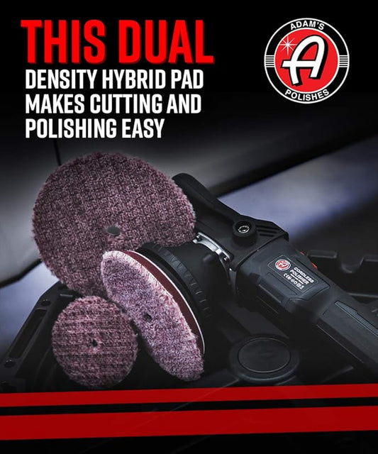 Adam's Premium Polisher Pad (5.5", One Step Polishing Pad) - Blended Wool & Microfiber Cuts & Finishes in One Step - Color Coded to Match with Recommended Polish or Compound