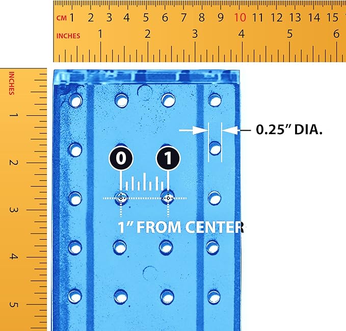Azar Displays 700220-BLU-2C16 Four-Sided 4”W x 12” Revolving Pegboard Tower Kit Counter Display with 16-Pack of 2 inch Locking Hooks, Blue