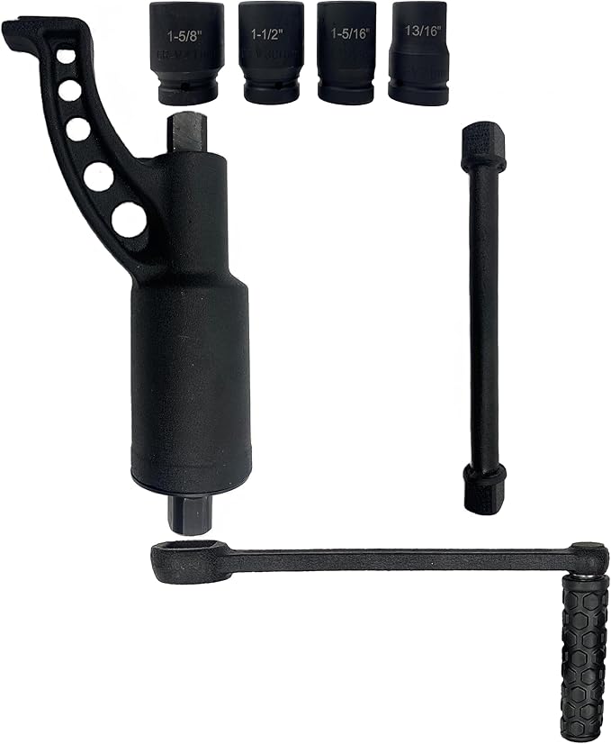 KJE Heavy Duty Torque Multiplier Wrench Set, w/ 1-5/16~1-5/8Inch Cr-v Socket (4800 N/M, 3,540 ft/lb), 1:64 Saving Lug Nut Remover Torque Wrench for Semi Truck & RVs