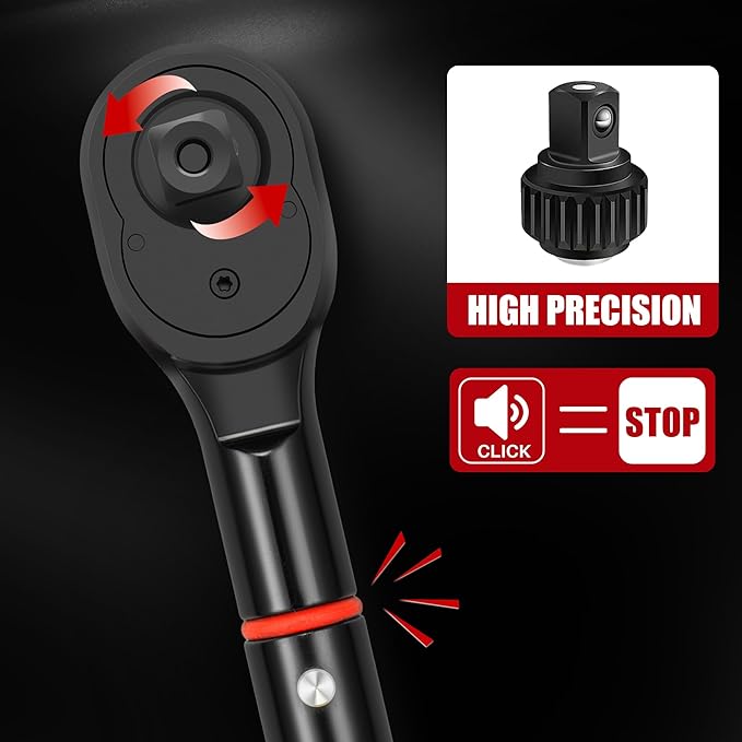 3/4-Inch Drive Click Torque Wrench - 100-700 Ft-Lb/136-949Nm, Dual-Direction Adjustable 48 Tooth Inch Pound Torque Wrench, Accuracy 3% for Car, Truck, Tractor, Maintenance and Product Assembly