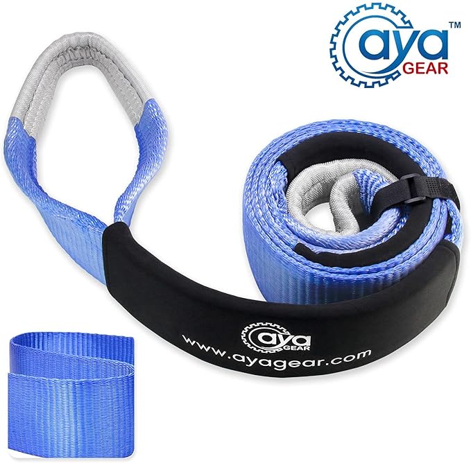 Recovery Tow Straps 3" x 10' |Tree Saver Winch Strap|Heavy Duty 35,000lbs Break Strength |Triple Reinforced Loop End | Use for Emergency 4x4 Towing or Recovery Tow Rope
