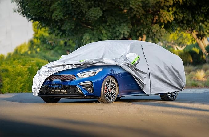 Kaugung 6 Layers Car Cover Custom Fit Kia Forte from 2017 to 2025, Waterproof All Weather Resistant Outdoor Indoor Sun Rain Dust Snow Protection.(USA Warehouse,Within 3-7 Days)