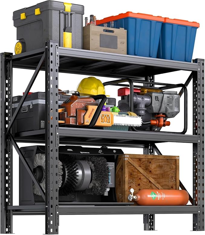 PRESTELION Heavy Duty Metal Garage Shelving Units, 5500LBS Storage Shelves, 51" W Durable Adjustable Steel Utility Shelving Units for Home Commercial Industrial Warehouse Storage Utility Rack1