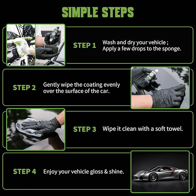 Graphene Ceramic Coating for Cars (50ml) - 10H Graphene Coating for Car Detailing-5+ Years Protection, Hydrophobic, Scratch & UV Resistant, High GlossFinish - Professional-Grade Car Detailing Kit
