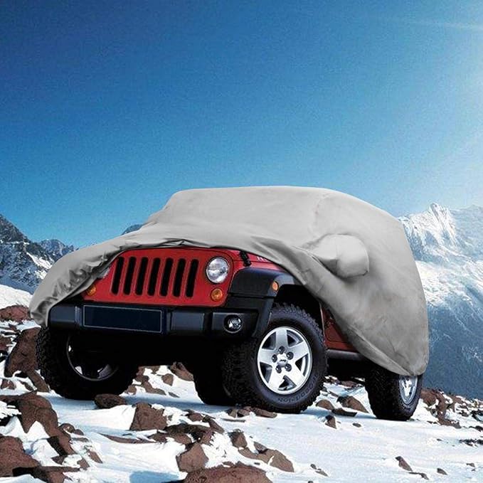 Leader Accessories Xtreme Guard Jeep Car Cover Waterproof All Weather Compatible for Jeep Wrangler 2 Door CJ,YJ, TJ,&JK