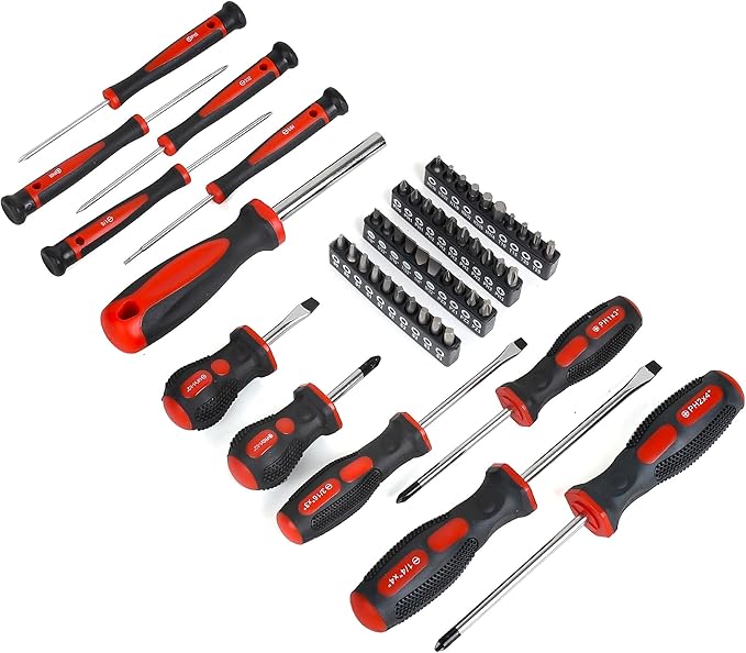 FASTPRO 220-Piece Home Tool Set, Household Repairing Tool Kit with 12-Inch Wide Mouth Open Storage Tool Bag, Red