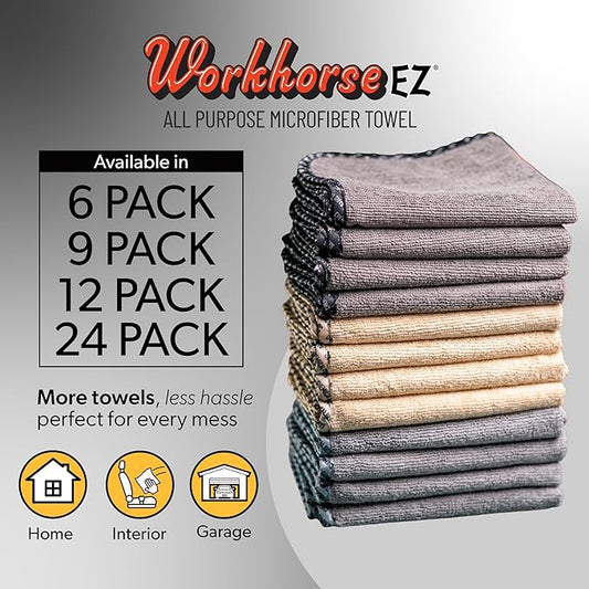 Chemical Guys Microfiber Towels for Cars Microfiber Cleaning Cloth Multi Color Drying Towels Car Detailing for Wash Interior and Glass, 14 x 12 Inch - 24 Pack