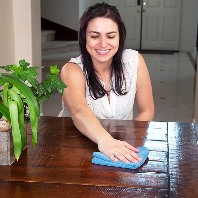 Eurow Microfiber Tear-A-Towel Cloth Roll, Reusable Paper Towel Alternative, Washable Up to 50 Times, Lint-Free, Streak-Free, for Kitchen, Auto, Home, Garage, Cleaning & Drying, 11"x12", 75-Pack, Blue
