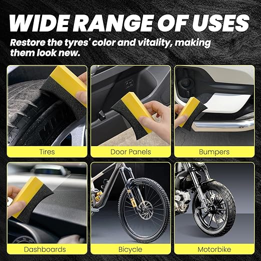 Tire Shine Gel - Ungraded Long-Lasting Tire Dressing with Wet Gloss Look Finish, UV Protection & Weather Resistant Tire Coating for Car, Truck, Motorcycle, RV - 7oz/200g