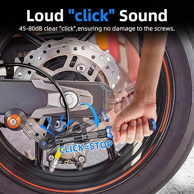 1/4-Inch Drive Click Torque Wrench, Dual-Direction Click Professional Torque Wrench 20-240IN.LB/27.12-325.44N.M, Dual Range Scales Graduated in IN.LB and N.M, Blue