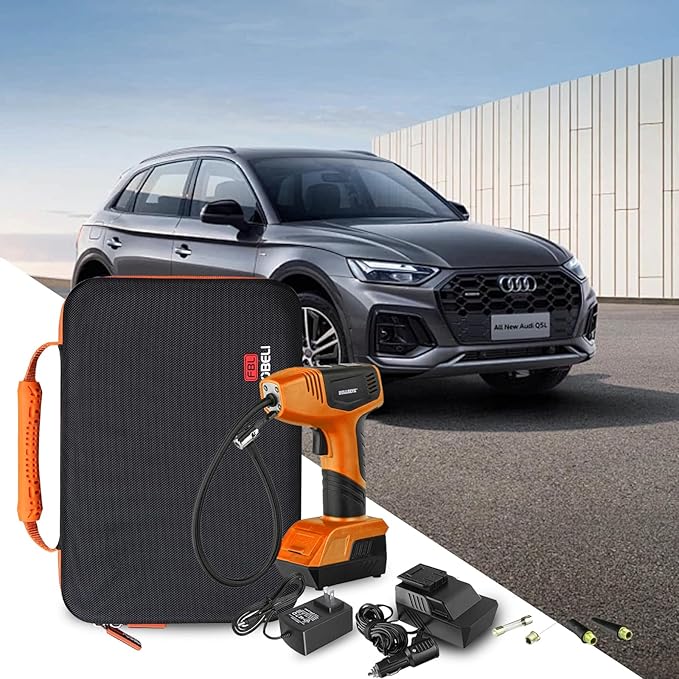 FBLFOBELI Hard Storage Carrying Case for Bullseye Pro/for KeenPower Digital Tire Inflator, Case Only (Orange)