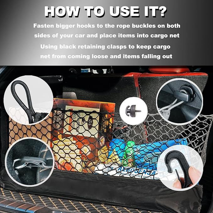 Envelope Style Cargo Net Compatible with Subaru Outback New 2026 2025 2024 2023 2022 2021 2020 2019 2018 2017 2016-2000 Trunk Car Rear Tailgate Touring Netting