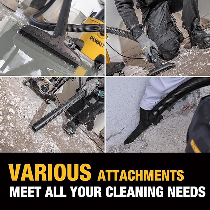 DEWALT 6 Gal Stealthsonic Shop Vacuum Wet and Dry, 5 Peak HP Poweful Suction Ultra-Quiet Vacuum Cleaner Bundle with 4PACK DXVA19-4101 Dust Bags - Ideal for Job Sites, Workshops & Garages