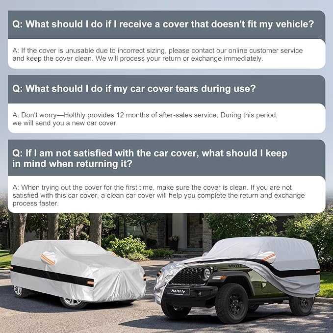 10 Layers Car Cover Custom Fit for Jeep Wrangler 2Door 2dr, Waterproof All Weather for Automobiles, Outdoor Full Cover Sun Dust Rain Protection with Cotton. Silver