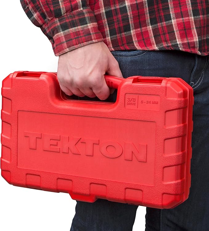 TEKTON 3/8 Inch Drive 6-Point Socket and Ratchet Set, 42-Piece (6-24 mm) | SKT15201