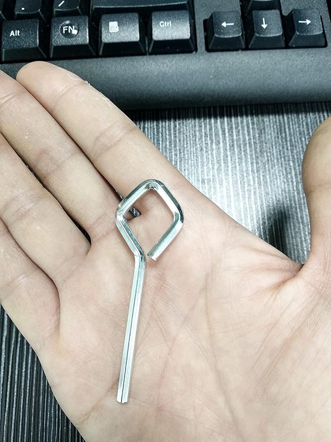 1/8" Standard Hex Dogging Key with diamond Full Loop, Key-Ring Style Dogging Key Set 1/8 Allen Wrench Key for Push Bar Door Panic Bars, Hex Socket, Solid Metal-10 Pack(Small,silver L)