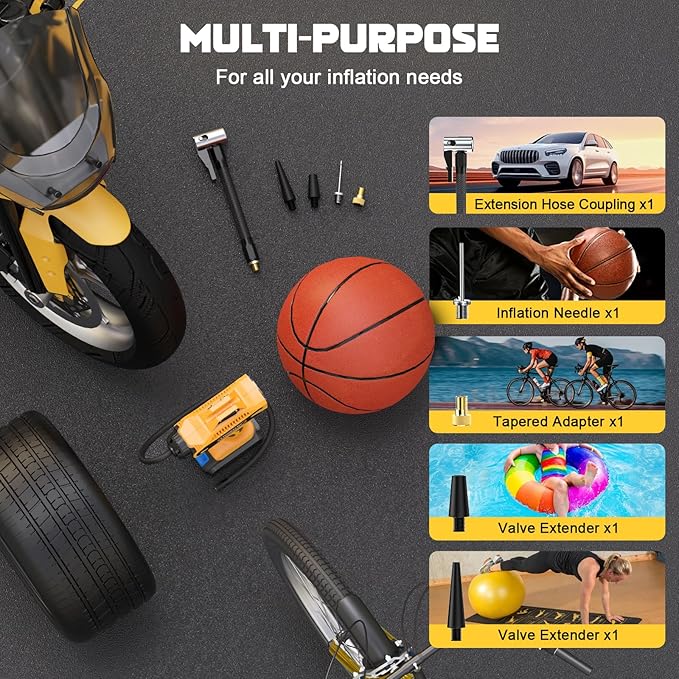 160PSI Cordless Tire Inflator Air Compressor Compatible With Dewalt 20V Battery: LIVOWALNY Portable Handheld Air Pump with Digital Pressure Gauge for Cars Motorcycles Bikes Sport Balls Auto