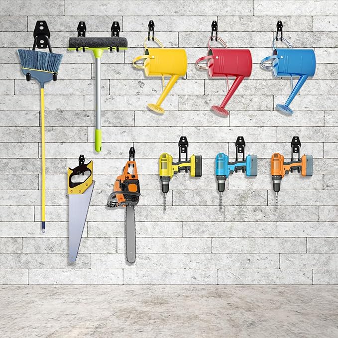 HUPBIPY Heavy Duty Garage Hooks 10 Pack, 5.1 inch Medium U Shaped Hanger, Wall Mounted Storage System, Power and Garden Tool Organizer, for Hanging Ladders, Hose, Bulk Items and More