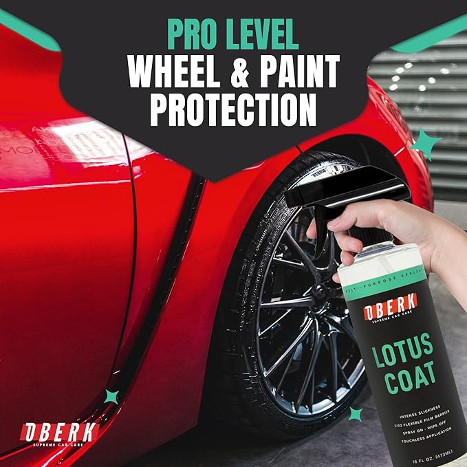 Oberk Lotus Coat SiO₂ Spray Sealant – High Gloss Spray for Cars – Touchless or Wipe-On – Protects Paint, Wheels & Glass – Safe for Coatings – Easy Car Wax Alternative (16 oz)