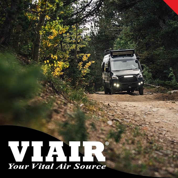 VIAIR 400P-RV EF Enhanced Flow - 40144 12V Tire Inflator Portable Air Compressor with RV Inflation Gun, 90 Degree Chuck | 33% Duty Cycle @ 100 PSI, Max Pressure 150 PSI (SAE, Alligator Clips)