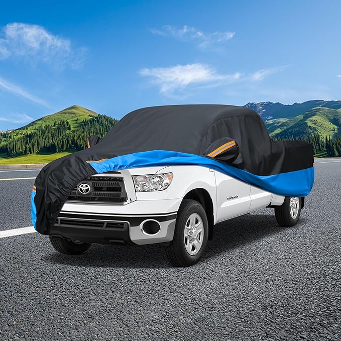 Car Cover Waterproof All Weather Outdoor Windproof Dustproof UV Protection Fit Tuck Cover Tacoma, Tundra, Titan, F-150, RAM 1500, Silverado 1500, Sierra 1500 etc.